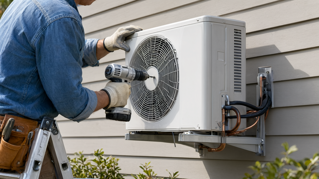 Editorial illustration of Cooling system installation for Can an HOA charge fees or claim rebates from a homeowner's cooling system installation under AB 1684?