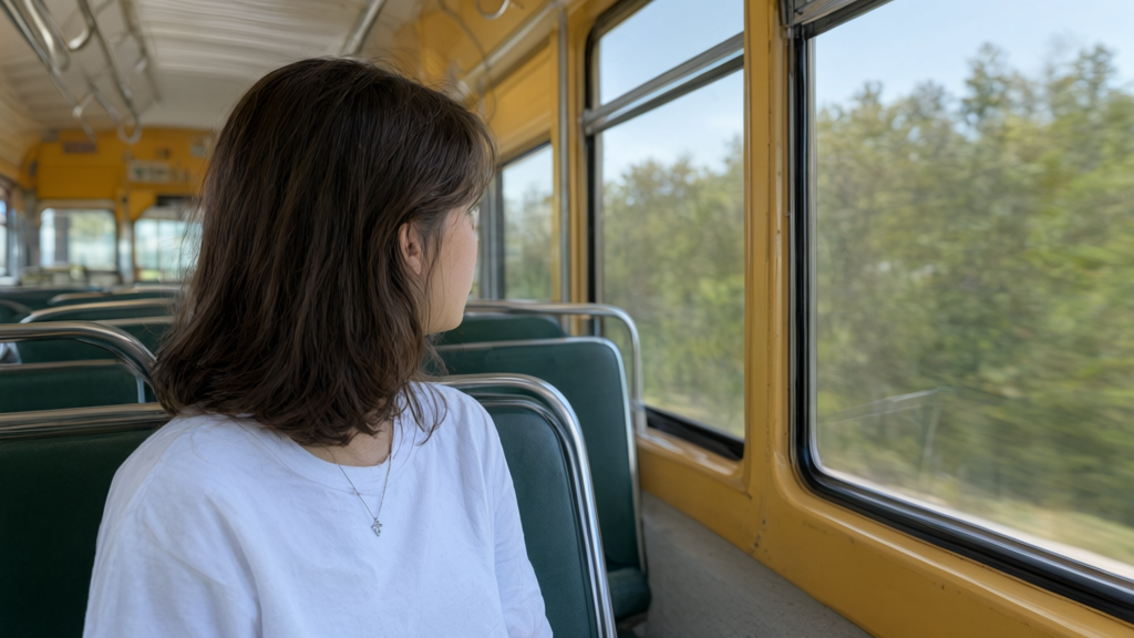 Editorial illustration of Student on school bus for Does the Safe Haven Schools Act apply to school buses and off-campus field trips?
