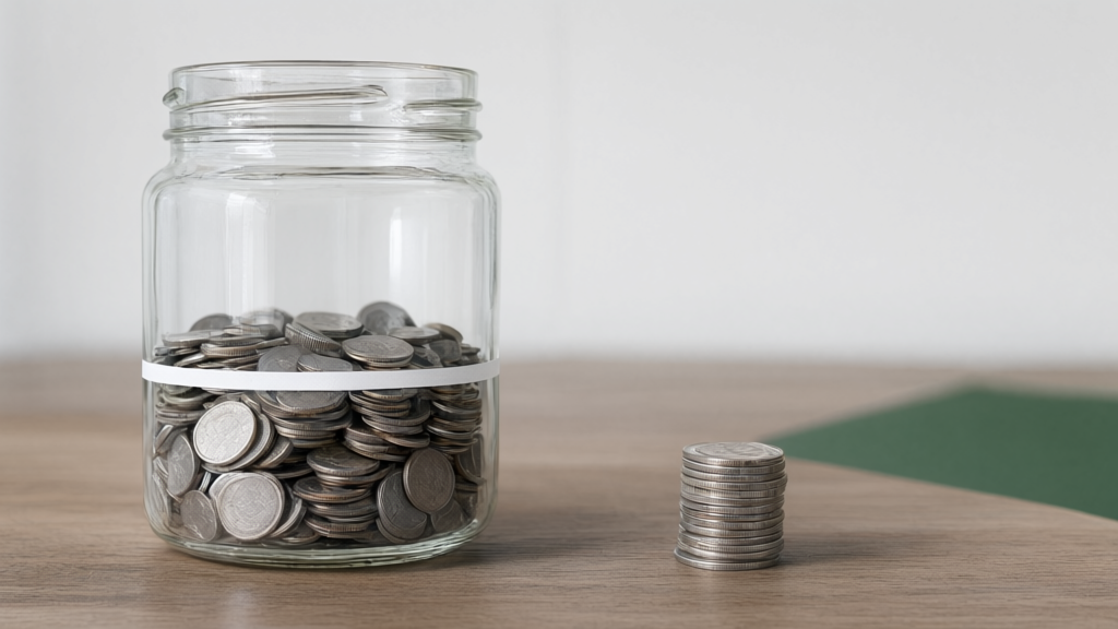 Editorial illustration of Glass jar with coin limit marker for How does the Michigan Voting Rights Assistance Fund help cover costs, and what is the reimbursement limit?