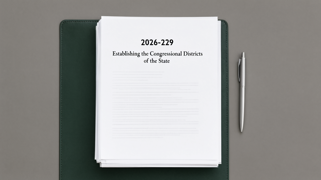 Editorial illustration of Legislative chapter document for What is the official name and chapter number of the Florida law that established the 2026 congressional map?