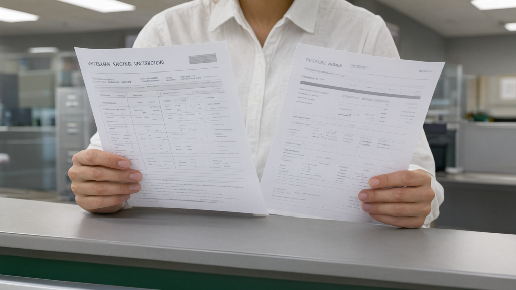 Editorial illustration of Student comparing physical documents for Which students are eligible for the revised tuition rates under Florida's H5601?