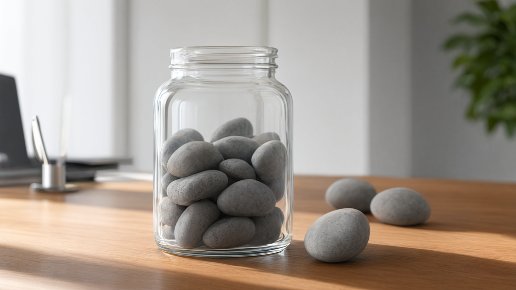 Editorial illustration of Stones inside and outside a jar for Which specific payment stablecoin transactions are excluded from Florida's regulatory framework under H0175?